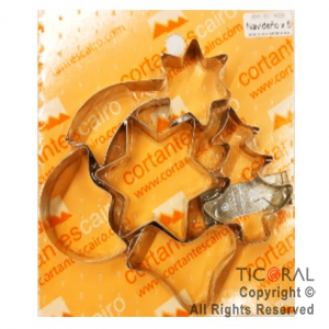 CORTANTE C 184 NAVIDE�O HOJALATA BOTA PINO ESTRELLA COMETA LUNA 5 UNIDADES x 1